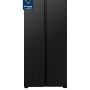 Fridgemaster MS83430EB 80cm Wide Side by Side, American Fridge Freezer - Black